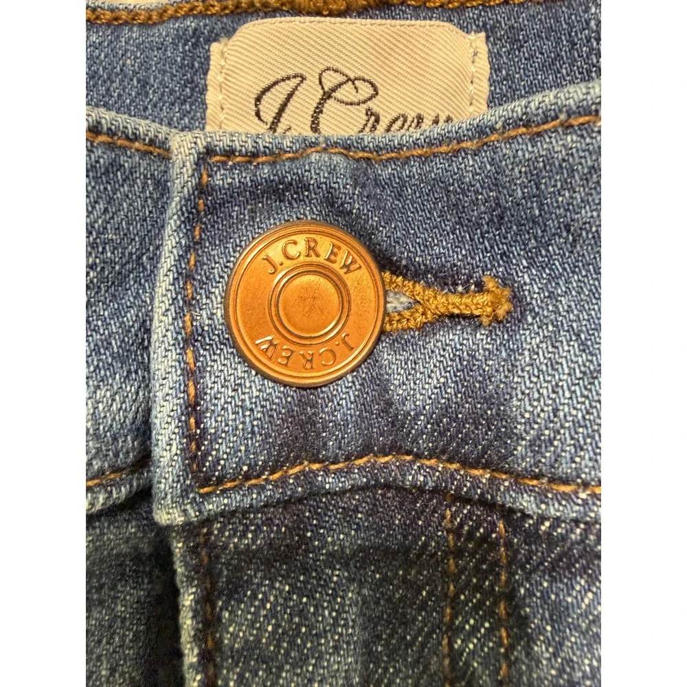 J.Crew‎ High-Rise Denim Shorts Women 26 Blue Medium Wash Raw Hem Cutoff